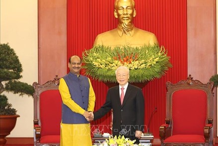 Tổng Bí thư Nguyễn Phú Trọng tiếp Chủ tịch Hạ viện Ấn Độ Om Birla