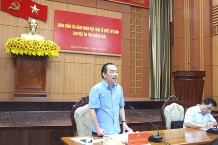 Phó Chủ tịch Ngô Sách Thực kiểm tra, khảo sát công tác tôn giáo tại tỉnh Quảng Nam