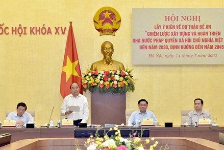 Chủ tịch nước Nguyễn Xuân Phúc làm việc với Đảng đoàn Quốc hội về Đề án Nhà nước pháp quyền xã hội chủ nghĩa