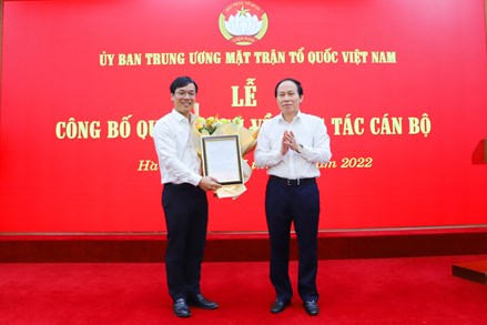 Ủy ban Trung ương MTTQ Việt Nam công bố quyết định về công tác cán bộ