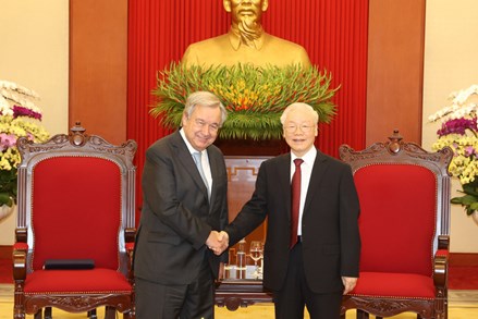 Tổng Bí thư Nguyễn Phú Trọng tiếp Tổng Thư ký Liên hợp quốc 