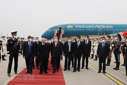 Tổng Bí thư Nguyễn Phú Trọng đến Bắc Kinh, bắt đầu thăm chính thức nước Cộng hòa Nhân dân Trung Hoa