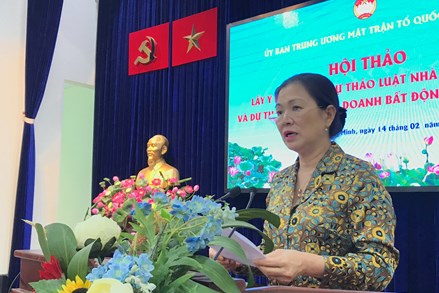 Phó Chủ tịch Trương Thị Ngọc Ánh chủ trì Hội thảo lấy ý kiến góp ý đối với dự luật liên quan đến bất động sản