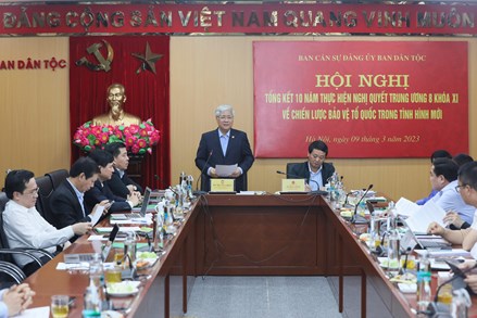 Chủ tịch Đỗ Văn Chiến dự Hội nghị tổng kết 10 năm thực hiện Nghị quyết Trung ương 8 (khóa XI) tại Ủy ban Dân tộc