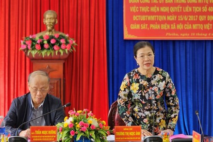 Phó Chủ tịch Trương Thị Ngọc Ánh kiểm tra, khảo sát việc thực hiện Nghị quyết liên tịch số 403 tại Gia Lai