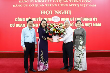 Bà Nguyễn Thị Thu Hà được chỉ định giữ chức Bí thư Đảng ủy Cơ quan Trung ương MTTQ Việt Nam