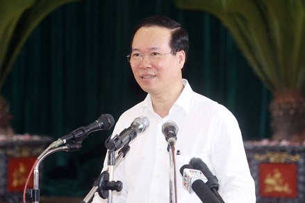 Chủ tịch nước Võ Văn Thưởng thăm xã nông thôn mới kiểu mẫu Xuân Kiên ở Nam Định