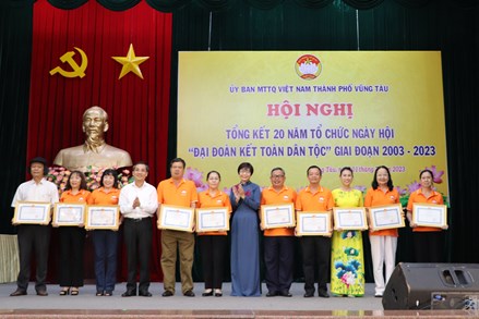 Thành phố Vũng Tàu tổ chức Hội nghị tổng kết 20 năm tổ chức Ngày hội đại đoàn kết toàn dân tộc
