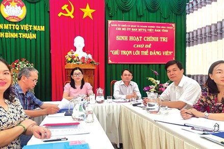 Bình Thuận: Khẳng định vai trò của MTTQ Việt Nam và các tổ chức chính trị - xã hội trong góp ý xây dựng Đảng, xây dựng chính quyền