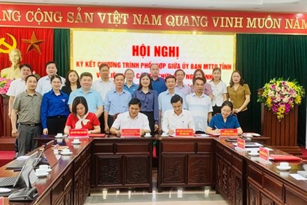 MTTQ tỉnh Thái Nguyên ký kết 3 Chương trình phối hợp với 3 Sở, Ngành