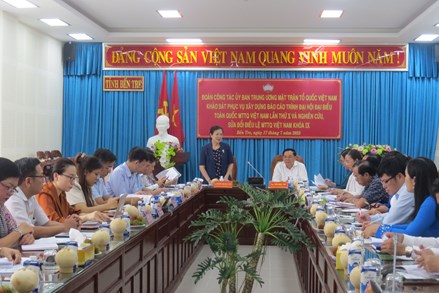 Phó Chủ tịch Trương Thị Ngọc Ánh làm việc tại tỉnh Bến Tre