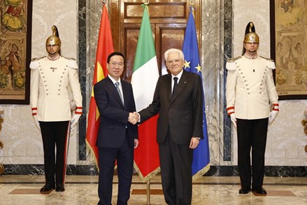 Chủ tịch nước Võ Văn Thưởng hội đàm với Tổng thống Italy Sergio Mattarella