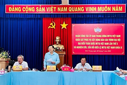 Phó Chủ tịch Nguyễn Hữu Dũng khảo sát việc thực hiện Nghị quyết đối với MTTQ huyện Đức Trọng (Lâm Đồng)