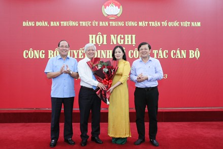 Bà Nông Thị Mai Huyền được điều động, bổ nhiệm giữ chức Chánh Văn phòng Đảng đoàn MTTQ Việt Nam