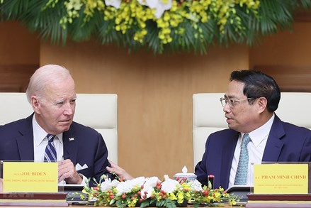 Thủ tướng Phạm Minh Chính và Tổng thống Hoa Kỳ Joe Biden dự Hội nghị cấp cao Việt Nam-Hoa Kỳ