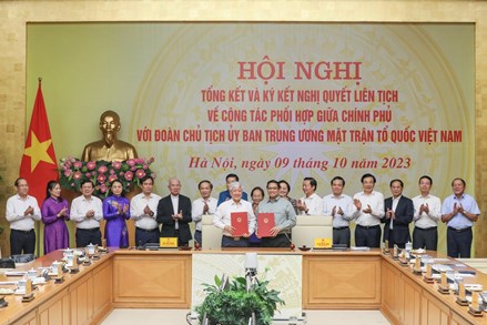 Tăng cường công tác phối hợp xây dựng khối đại đoàn kết toàn dân tộc giữa Chính phủ và UBTƯ MTTQ Việt Nam