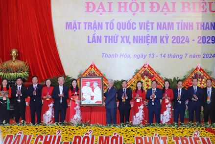 Chủ tịch Đỗ Văn Chiến dự Đại hội đại biểu MTTQ Việt Nam tỉnh Thanh Hóa lần thứ XV, nhiệm kỳ 2024-2029