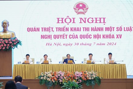 Thủ tướng Phạm Minh Chính chủ trì Hội nghị quán triệt, triển khai một số luật, nghị quyết của Quốc hội Khóa XV