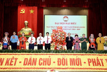 Phó Chủ tịch Hoàng Công Thủy dự Đại hội đại biểu MTTQ Việt Nam tỉnh Hà Giang lần thứ XV, nhiệm kỳ 2024 - 2029