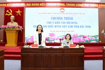 Phó Chủ tịch - Tổng Thư ký Nguyễn Thị Thu Hà cho ý kiến nội dung Đại hội đại biểu MTTQ Việt Nam tỉnh Bắc Ninh lần thứ XIV, nhiệm kỳ 2024-2029