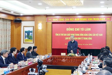 Tổng Bí thư Tô Lâm làm việc với Ban Kinh tế Trung ương