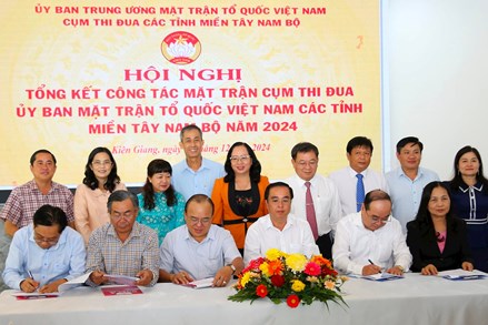 Hội nghị tổng kết công tác Mặt trận Cụm thi đua các tỉnh miền Tây Nam Bộ năm 2024