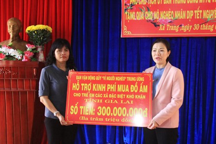 300 triệu đồng hỗ trợ trẻ em các xã đặc biệt khó khăn của tỉnh Gia Lai 