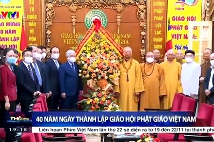 Chủ tịch UBTƯ MTTQ Việt Nam Đỗ Văn Chiến thăm, chúc mừng Giáo hội Phật giáo Việt Nam