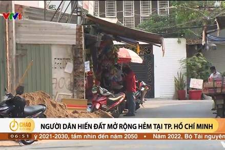 Alo Chào buổi sáng - VTV1 - 20/02/2022 - Người dân hiến đất mở rộng hẻm tại TP. Hồ Chí Minh