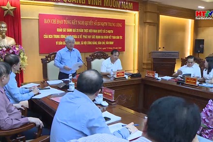Ban Chỉ đạo Tổng kết Nghị quyết 23 của BCH Trung ương Đảng làm việc tại tỉnh Hà Tĩnh