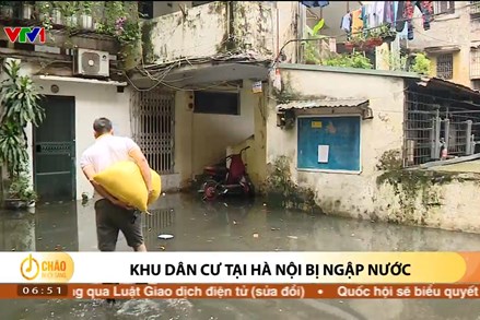 Alo Chào buổi sáng - VTV1 - 22/06/2023 - Khu dân cư tại Hà Nội bị ngập nước