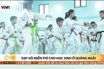 Alo Chào buổi sáng - VTV1 - 10/11/2023 - Dạy võ miễn phí cho học sinh ở Quảng Ngãi