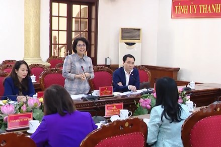 Phó Chủ tịch Tô Thị Bích Châu làm việc với Thường trực Tỉnh ủy Thanh Hóa về việc tổ chức kỷ niệm 70 năm Chiến thắng Điện Biên Phủ