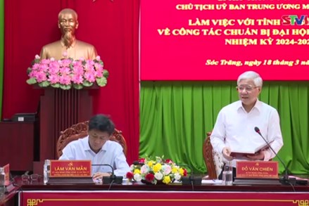 Chủ tịch UBTW MTTQ Việt Nam Đỗ Văn Chiến làm việc với Tỉnh ủy Sóc Trăng về công tác chuẩn bị Đại hội MTTQ Việt Nam các cấp trong tỉnh, nhiệm kỳ 2024-2029