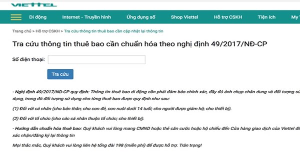 Cách tra xem số điện thoại đủ thông tin hay chưa