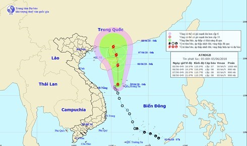 Thông tin mới nhất về áp thấp nhiệt đới trên Biển Đông