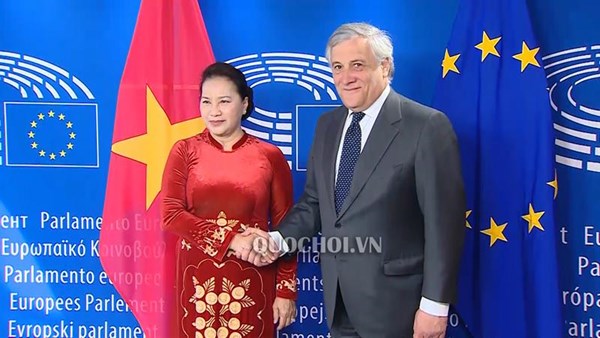 Chủ tịch Quốc hội Nguyễn Thị Kim Ngân hội đàm với Chủ tịch Nghị viện châu Âu