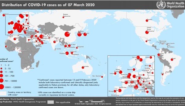 Covid-19 tấn công hơn 100 nước, vùng lãnh thổ