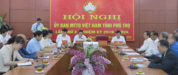Hội nghị Ủy ban MTTQ Việt Nam tỉnh Phú Thọ lần thứ 2, nhiệm kỳ 2019-2024
