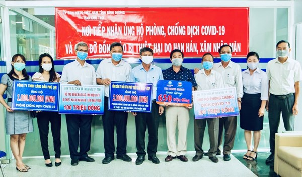 Ủy ban MTTQ Việt Nam tỉnh Bình Dương: Tiếp nhận hơn 4 tỷ đồng ủng hộ phòng chống Covid-19 và người dân vùng hạn mặn