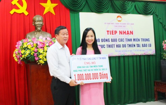 Đồng Nai: Tiếp nhận hơn 10,7 tỷ đồng ủng hộ đồng bào các tỉnh miền Trung