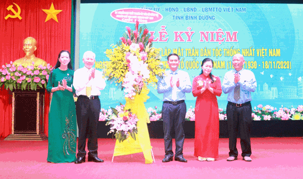 Bình Dương tổ chức Lễ kỷ niệm 90 năm Ngày truyền thống Mặt trận Tổ quốc Việt Nam