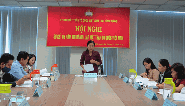 Ủy ban MTTQ tỉnh Bình Dương sơ kết 05 năm thi hành Luật Mặt trận Tổ quốc Việt Nam 