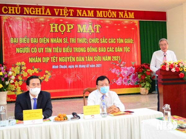 Ủy ban Mặt trận Tổ quốc Việt Nam tỉnh Ninh Thuận: Họp mặt nhân sĩ, trí thức, chức sắc các tôn giáo, dân tộc mừng xuân Tân Sửu 2021