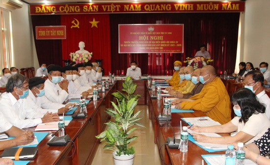 Tây Ninh: Tuyên truyền cuộc bầu cử đại biểu Quốc hội khóa XV và đại biểu HĐND các cấp nhiệm kỳ 2021-2026 trong tôn giáo, dân tộc