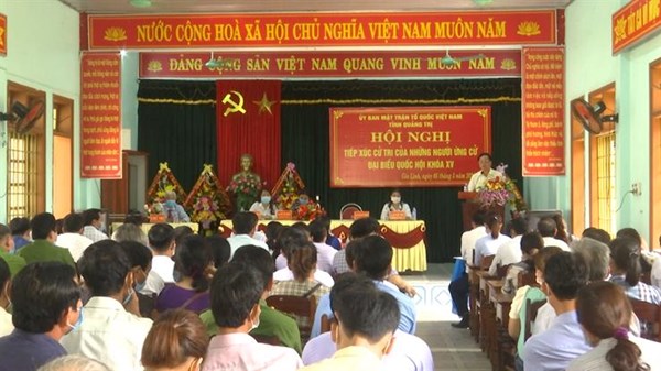 Ủy ban MTTQVN tỉnh Quảng Trị  tổ chức Hội nghị tiếp xúc cử tri với những người ứng cử đại biểu Quốc hội khóa XV