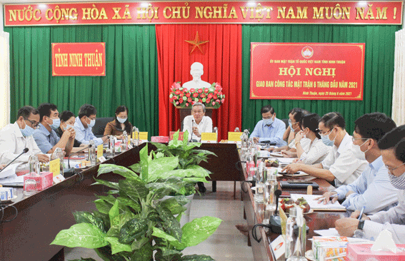 Ủy ban MTTQ Việt Nam tỉnh Ninh Thuận: Hội nghị giao ban công tác Mặt trận 6 tháng đầu năm 2021