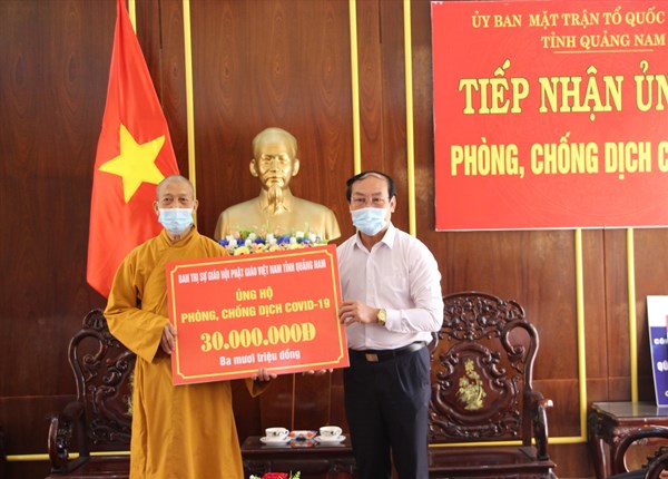 Quảng Nam: Các tôn giáo ủng hộ kinh phí phòng chống dịch bệnh Covid-19