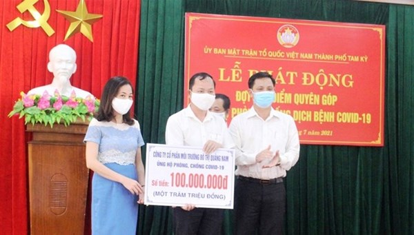 Tam Kỳ (Quảng Nam): Phát động cao điểm ủng hộ phòng, chống dịch Covid-19