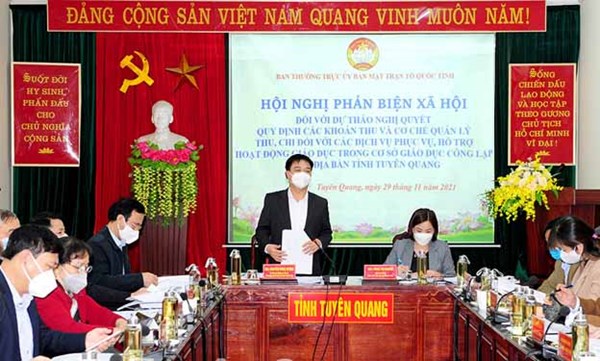 Ủy ban MTTQ tỉnh Tuyên Quang tổ chức phản biện xã hội đối với một số dự thảo nghị quyết